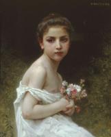Bouguereau, William-Adolphe - Petite fille au bouquet, Little girl with a bouquet